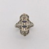 A MID CENTURY DIAMOND AND SAPPHIRE RING - 2