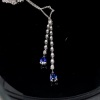 A SAPPHIRE AND DIAMOND NECKLACE - 3