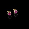 A PAIR OF PINK SAPPHIRE AND DIAMOND STUD EARRINGS