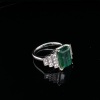 AN EMERALD AND DIAMOND DRESS RING - 2