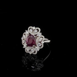 A RUBY AND DIAMOND DRESS RING