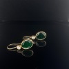A PAIR OF EMERALD AND DIAMOND HOOK EARRINGS - 2