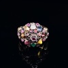 A MULTI GEM SET PRINCESS RING - 4