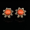 A PAIR OF CORAL AND DIAMOND EARRINGS - 5
