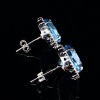 A PAIR OF TOPAZ AND DIAMOND CLUSTER EARRINGS - 2