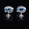 A PAIR OF TOPAZ AND DIAMOND CLUSTER EARRINGS - 3