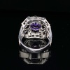 A SAPPHIRE AND DIAMOND DRESS RING - 3