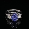 A SAPPHIRE AND DIAMOND RING - 2