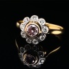 A PINK ARGYLE DIAMOND FLOWER CLUSTER RING - 2