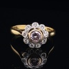 A PINK ARGYLE DIAMOND FLOWER CLUSTER RING - 4