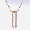 A MID CENTURY DROP PENDANT NECKLACE IN 9CT GOLD - 4