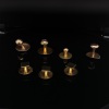 THREE MATCHING AND FOUR ASSORTED GOLD SHIRT STUDS - 3