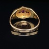 A VICTORIAN RUBY AND SEED PEARL GOLD RING - 2