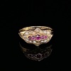 A VICTORIAN RUBY AND SEED PEARL GOLD RING - 5