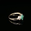 AN EMERALD DIAMOND RING - 3