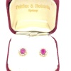 A PAIR OF PINK SAPPHIRE AND DIAMOND STUD EARRINGS - 2