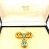 AN ANTIQUE AUSTRALIAN TURQUOISE SET MORNING BROOCH - 7