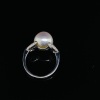 A DIAMOND AND SOUTH SEA PEARL RING - 5