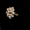 A VINTAGE CORAL AND PEARL DRESS RING