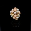 A VINTAGE CORAL AND PEARL DRESS RING - 3
