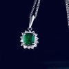 A COLOMBIAN EMERALD AND DIAMOND PENDANT NECKLACE - 5