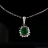 A COLOMBIAN EMERALD AND DIAMOND PENDANT NECKLACE - 6