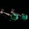 AN IMPRESSIVE PAIR OF ANTIQUE EMERALD AND DIAMOND EARRINGS - 3