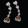 A PAIR OF ORANGE SAPPHIRE AND DIAMOND EARRINGS - 4