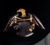 AN ANTIQUE GEM SET EAGLE BROOCH - 6