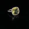 A YELLOW CITRINE AND DIAMOND DRESS RING - 2