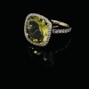 A YELLOW CITRINE AND DIAMOND DRESS RING - 3