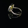 A YELLOW CITRINE AND DIAMOND DRESS RING - 5