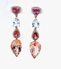 A PAIR OF GEM SET DROP EARRINGS