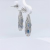 A PAIR OF SAPPHIRE AND DIAMOND EARRINGS - 2