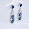 A PAIR OF SAPPHIRE AND DIAMOND EARRINGS - 3