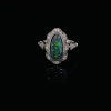 AN OPAL AND DIAMOND RING - 4