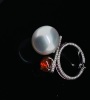 A SOUTH SEA PEARL, OPAL AND DIAMOND RING - 3