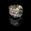 AN EMERALD AND DIAMOND RING - 2