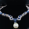 A CONVERTIBLE SOUTH SEA PEARL, SAPPHIRE AND DIAMOND NECKLACE - 2