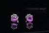 A PAIR OF PINK SAPPHIRE STUD EARRINGS