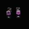 A PAIR OF PINK SAPPHIRE STUD EARRINGS - 4