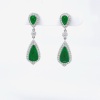 A PAIR OF JADE AND DIAMOND EARRINGS - 2