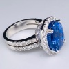 AN IMPRESSIVE CEYLON SAPPHIRE AND DIAMOND CLUSTER RING - 6