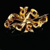 AN ANTIQUE GEM SET GOLD BROOCH - 3