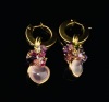 A PAIR OF HOOP EARRINGS WITH ASSORTED DROPS - 3