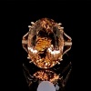 A MORGANITE AND DIAMOND RING