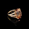 A MORGANITE AND DIAMOND RING - 4