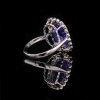 A TANZANITE AND DIAMOND RING - 2