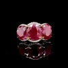 A THREE STONE RUBY AND DIAMOND RING - 2