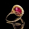 A RUBY AND DIAMOND CLUSTER RING - 3